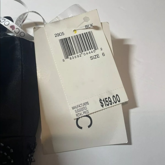 NWT Oc By Oc Silk Party Dress Size 6 Style 2905 Black With Beading - Picture 4 of 8